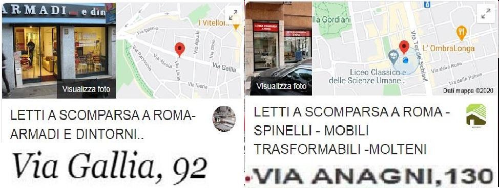 LETTI A SCOMPARSA ROMA-VIA GALLIA 92-VIA ANAGNI